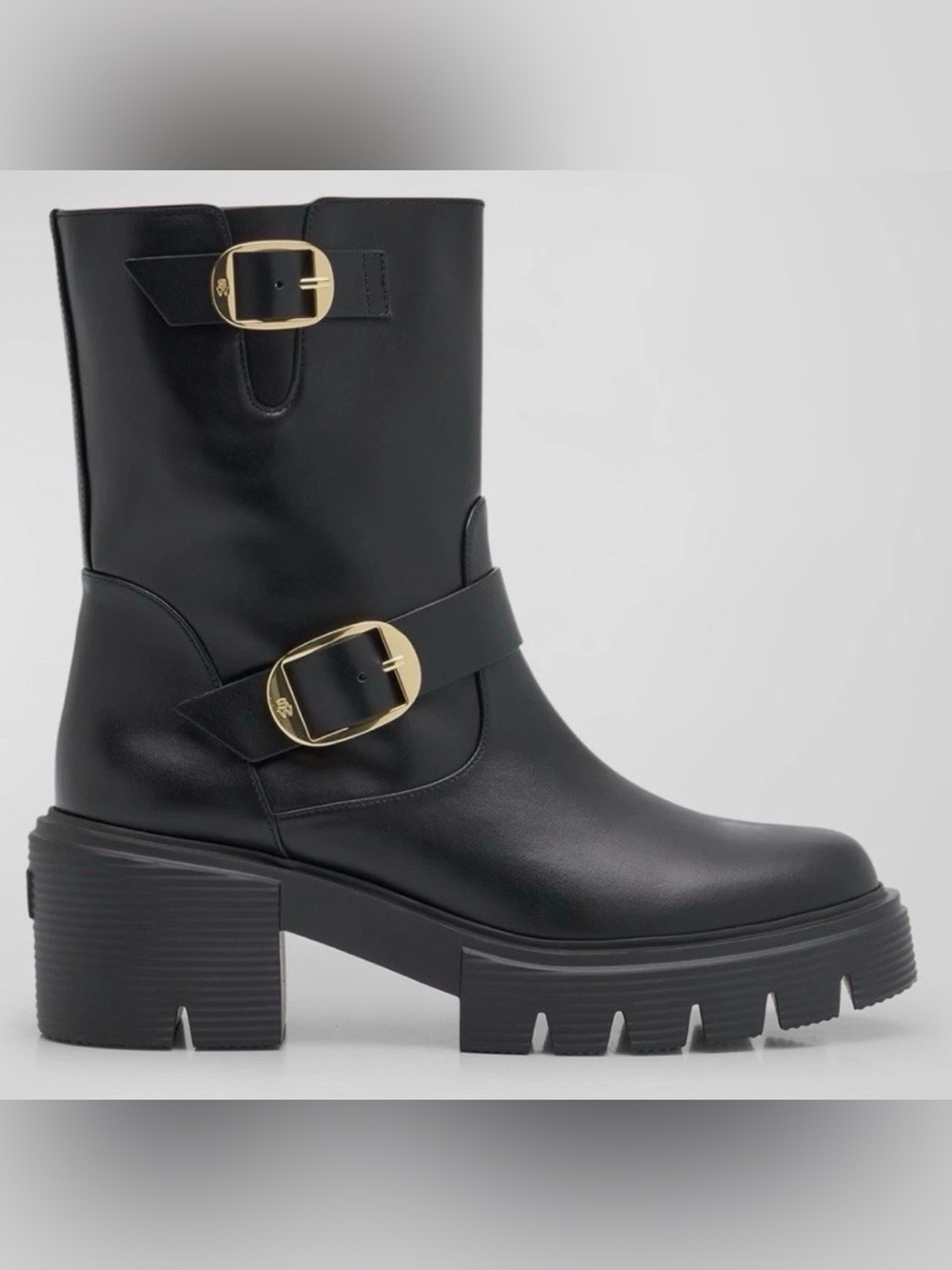 Stuart Weitzman SOHO MOTO Black Leather Boots 10B $695 NEW CURRENT